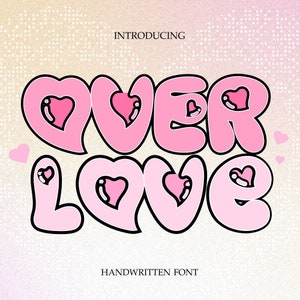 Valentine font -Groovy Font, Modern Font, Display  Font, Cute Font, Cricut Fonts, Procreate Fonts, Bubbly Font ,70 s font, Handwritten font