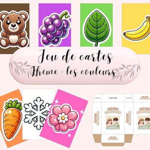 Jeu de Mémoire des Couleurs à Imprimer - 9 Cartes Double Face - jeu enfants - jeu de cartes Apprentissage des couleurs Boite de jeu offerte