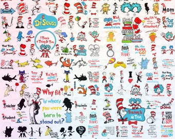 Dr Seuss Style SVG Bundle – 180+ Education Quotes and Characters for Teachers & Classroom Decor