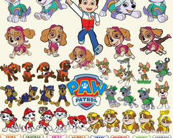 750+ Paw Patrol Designs Layered Pack, Paw Patrol FONTS SVG PNG pack, Kids Birthday Designs, Cartoon Svg, Dog Clipart, Cricut File, wallpaper