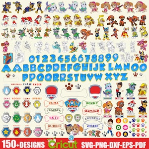 750+ Paw Patrol Designs Layered Pack, Paw Patrol FONTS SVG PNG pack, Kids Birthday Designs, Cartoon Svg, Dog Clipart, Cricut File, wallpaper