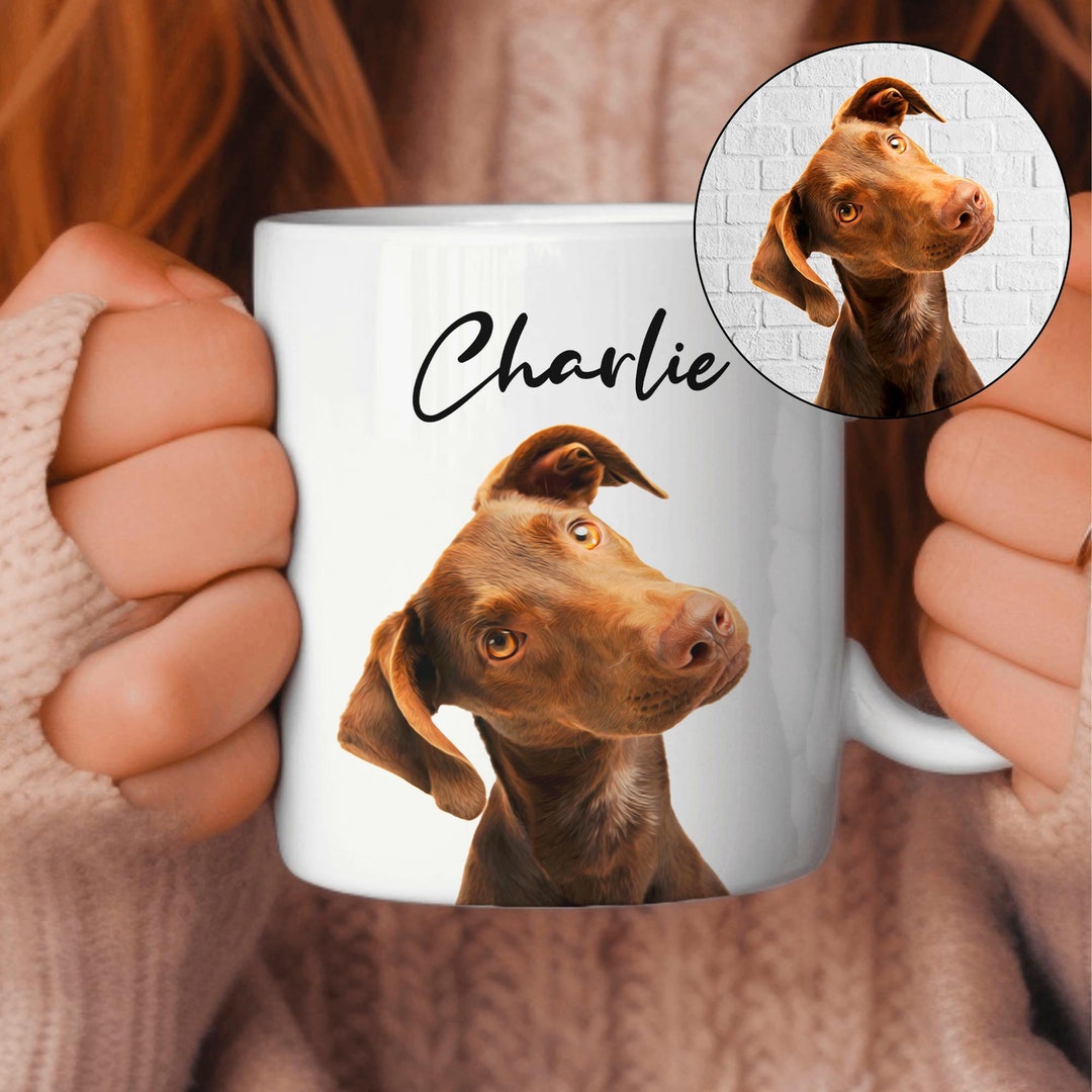 Custom Dog Face Mug Custom Dog Face Gift Custom Pet Portrait Etsy