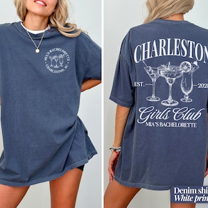 Charleston Bachelorette Shirt Custom Location Bachelorette Party Shirt Custom Beach Bach Classy Tshirt Luxury Bridal Party Merch Tropical