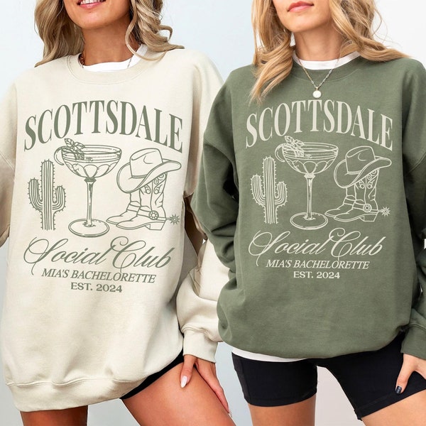 Scottsdale Bachelorette Sweatshirt Custom Desert Bachelorette Party Sweater Personalized Luxury Bachelorette Merch Location Bridal Party