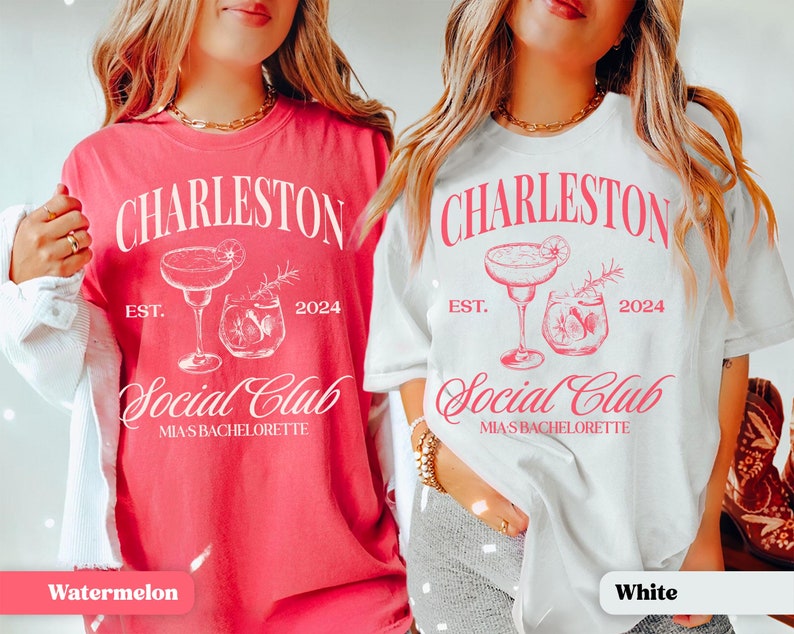 Charleston Bachelorette Shirt Custom Location Bachelorette Party Shirt Custom Beach Bach Classy Tshirt Luxury Bridal Party Merch Tropical image 3
