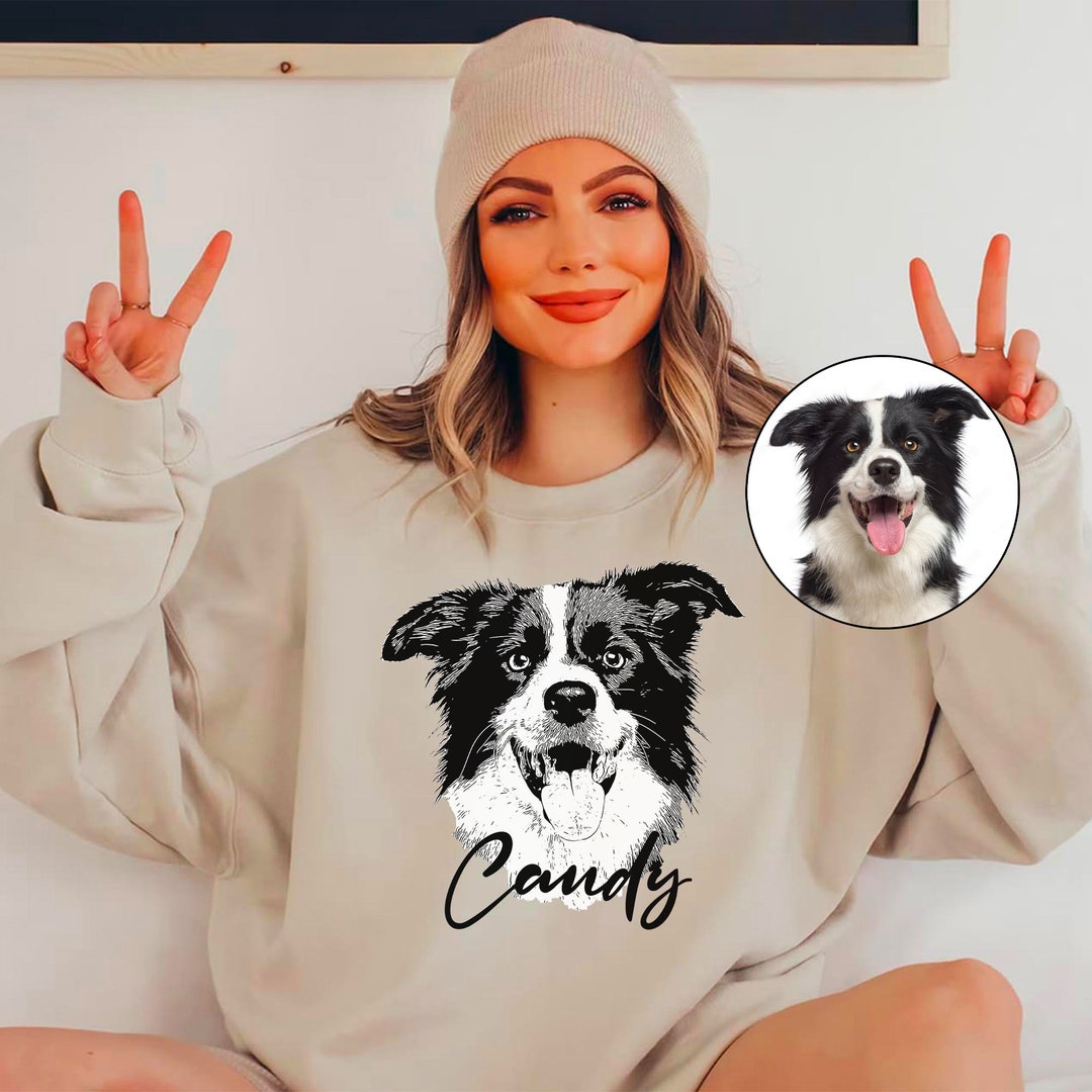 Custom Dog Portrait Sweatshirt Custom Dog Portrait Gift for Etsy