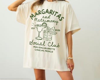 Camisas de despedida de soltera Margs And Matrimony, camisas de despedida de soltera Margarita, camisas de despedida de soltera Tequila, camisas de despedida de soltera México
