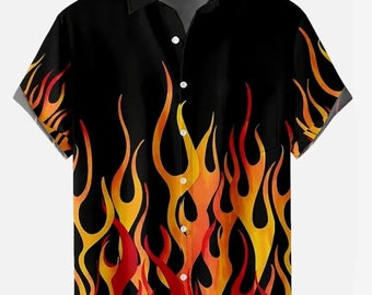 Chemise flammes vêtements nouvelle chemise au design unique t-shirt