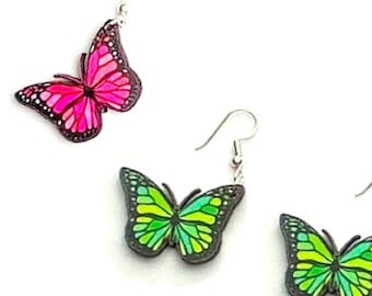 Mariposa Earrings | Butterfly Dangle Wood Earrings | Free Shipping