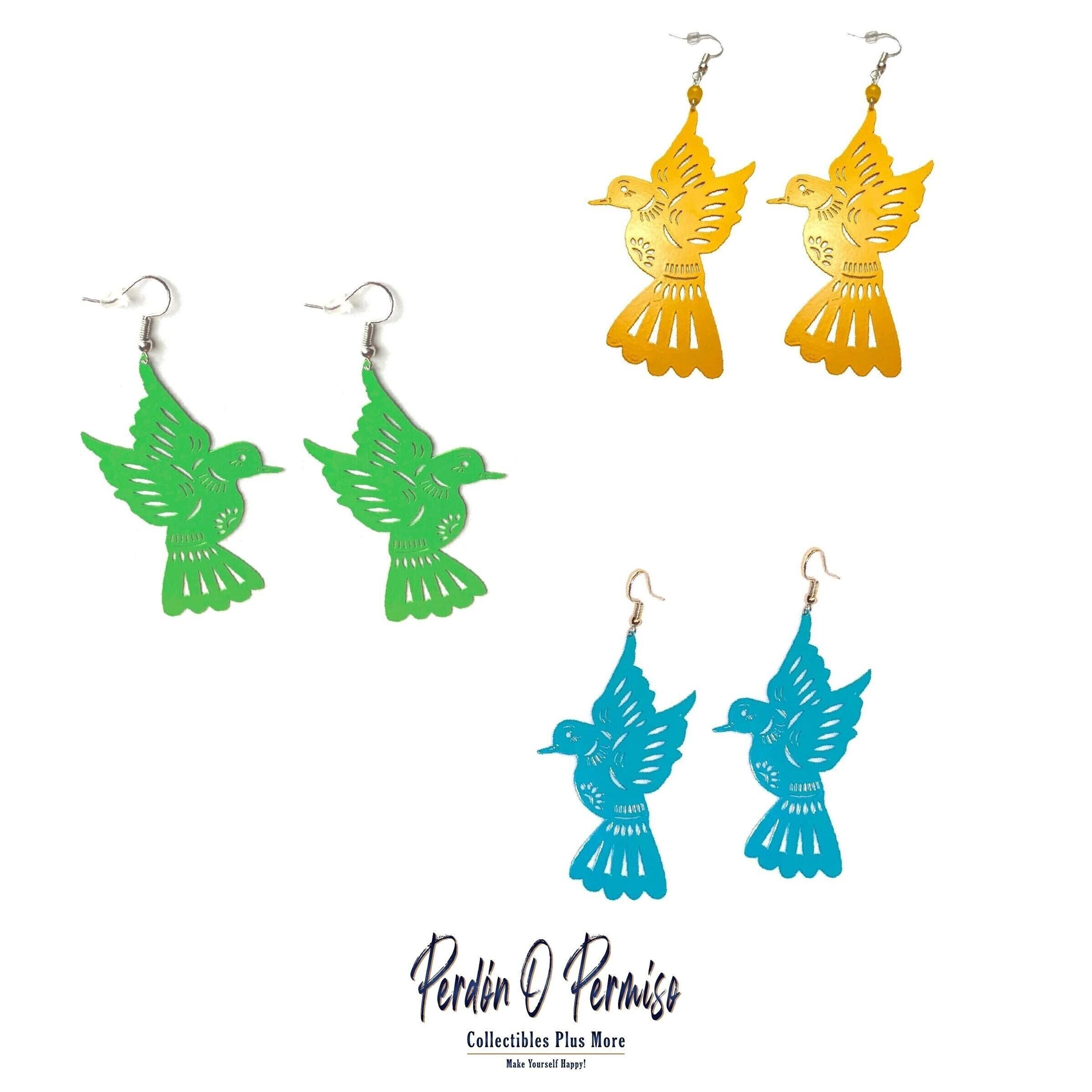 Las Palomas Earrings | Papel Picado Style Paloma Dangle Earrings | Free Shipping
