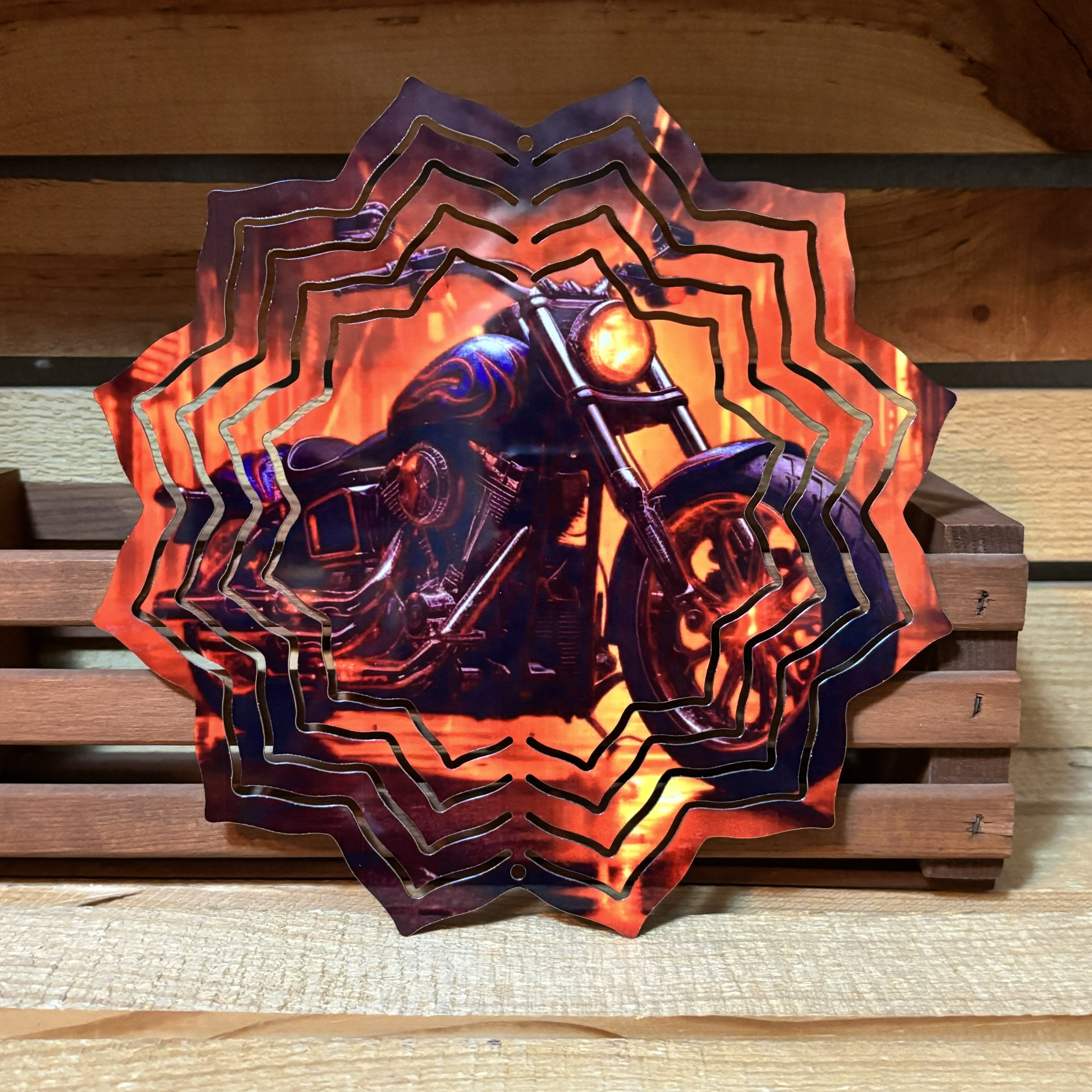 Motorcycle Wind Spinner, Garden Wind Spinner, Motorcycle Yard Decor ...