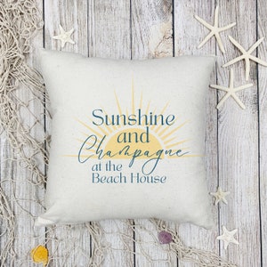Beach Pillow, Beach Decor, Coastal Pillow, Wine Lovers Throw Pillow, Gift for Women, Wine Decor, Gift for Her, Wine Quote, Summer Decor