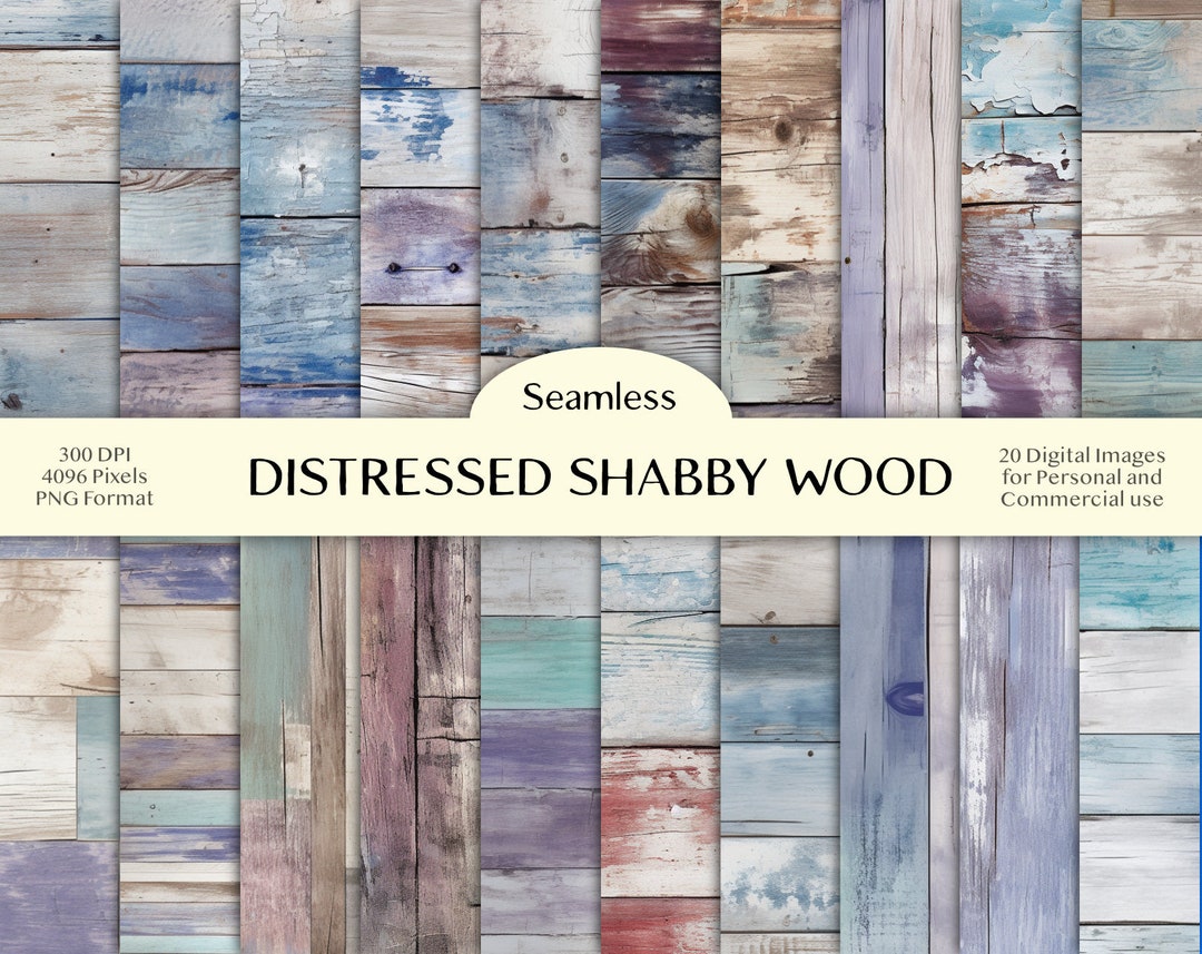 20 Distressed Shabby Wood Seamless Patterns for Personal and Commercial ...