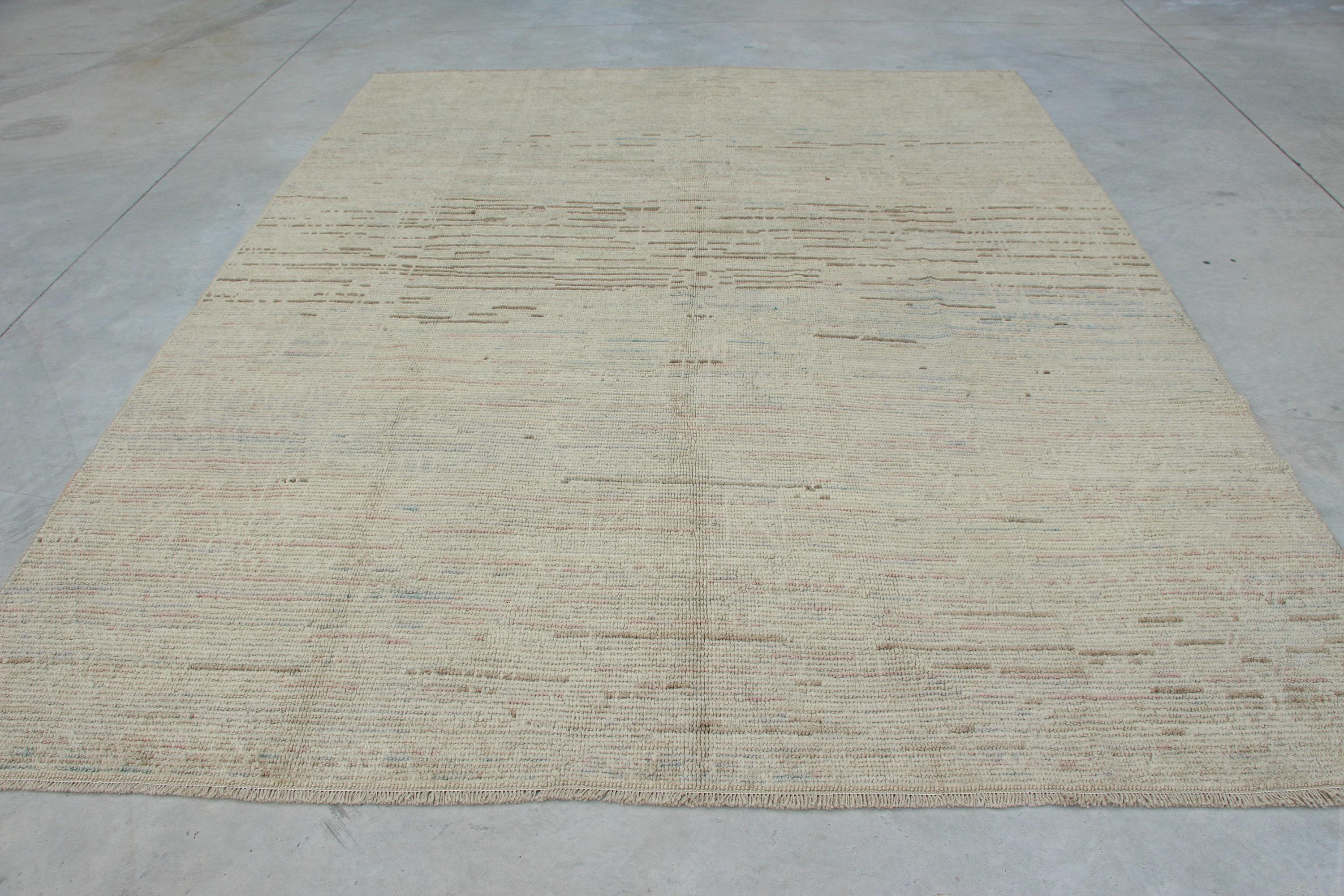 Vintage Turkish Rug Beige Wool 8x10ft Rug