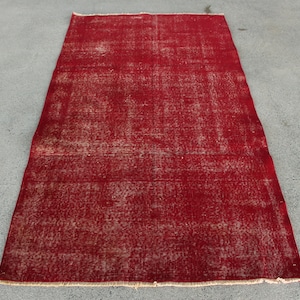 Turkish Rug, Area Rugs, Vintage Rug, Overdyed Rug, Rugs For Living Room, 3.7x6.6 ft Purple Rug, Oushak Rug, Wool Rug, Turkish Area Rug,  572