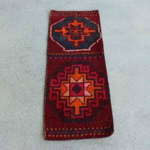 2x4 Small Rugs, Vintage Rug, Turkish Rug, Decorative Anatolian Rug, Rugs For Entry, 1.4x3.5 ft Purple Rug, Handwoven Rug, Door Mat Boho
