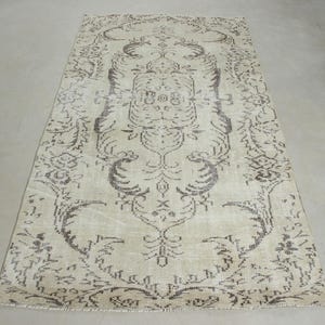 4x7 Area Rugs, Turkish Rug, Vintage Rug, Oushak Rug, Rugs For Dining Room, 3.8x7.1 ft Beige Rug, Vintage Rug With Fringe, Anatolian Rug,