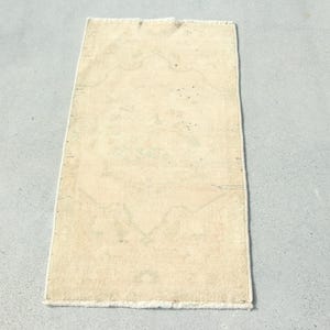Vintage Turkish Rug 45x96cm Handmade 1x3ft