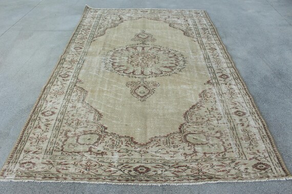 Vintage Rug, Turkish Rug, 6x9 Large Rug, Oushak Rugs, Rugs for