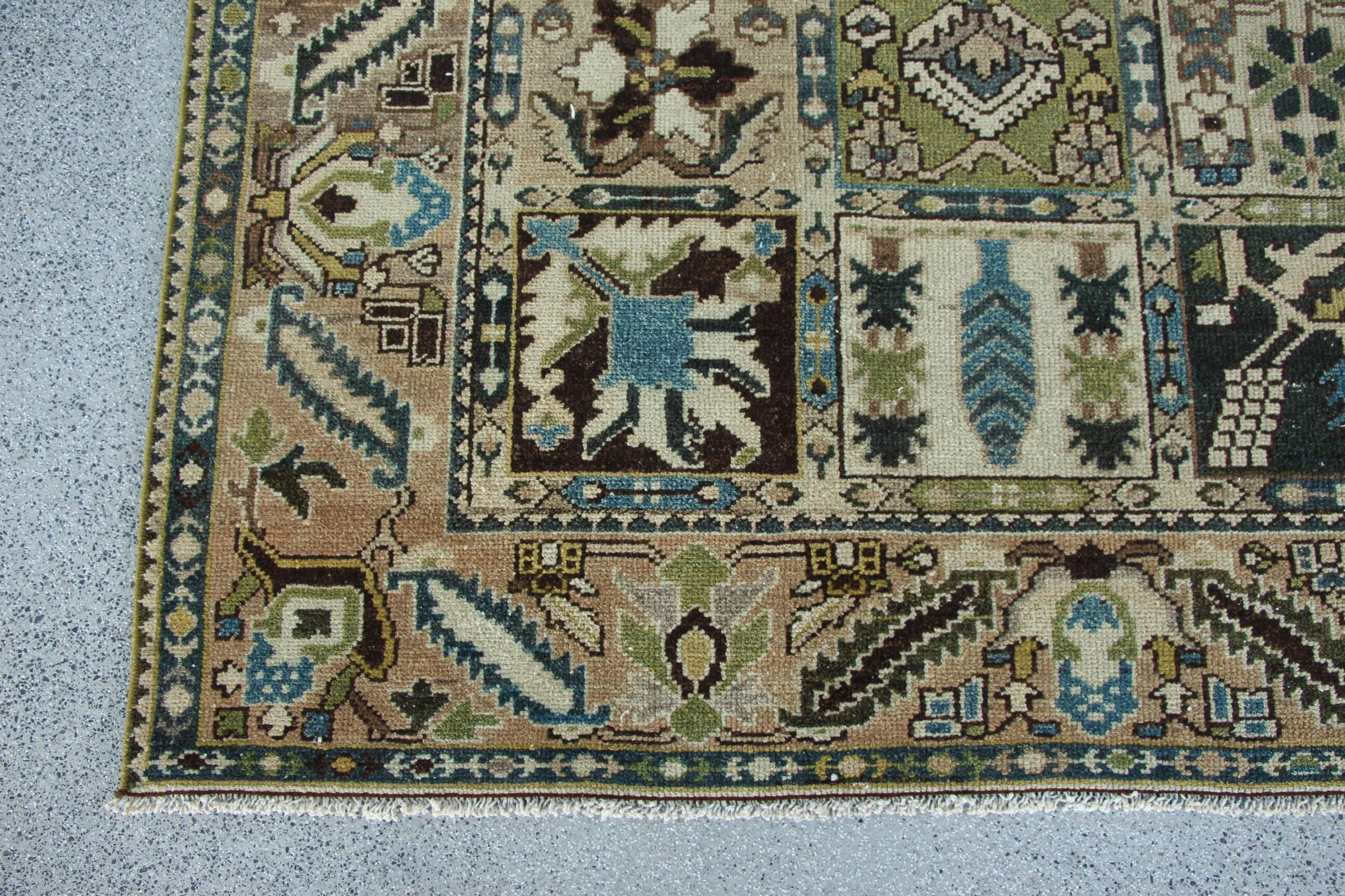 Turkish Area Rug 7x10ft, Vintage Style With Intricate Geometric