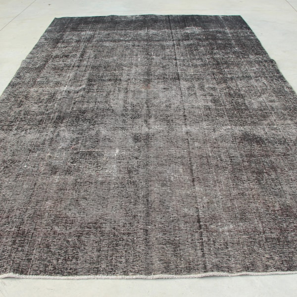 Oversize Rug, Vintage Rug, Turkish Rug, Antique Rug, Rugs For Living Room, 7.6x11.8 ft Gray Rug, Bedroom Rug, Overdyed Rug, Wool Rugs,  1101