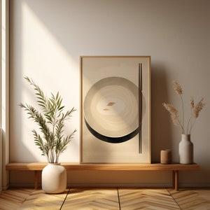 Japandi Ramen Poster: Minimalist Japanese Food Art Print