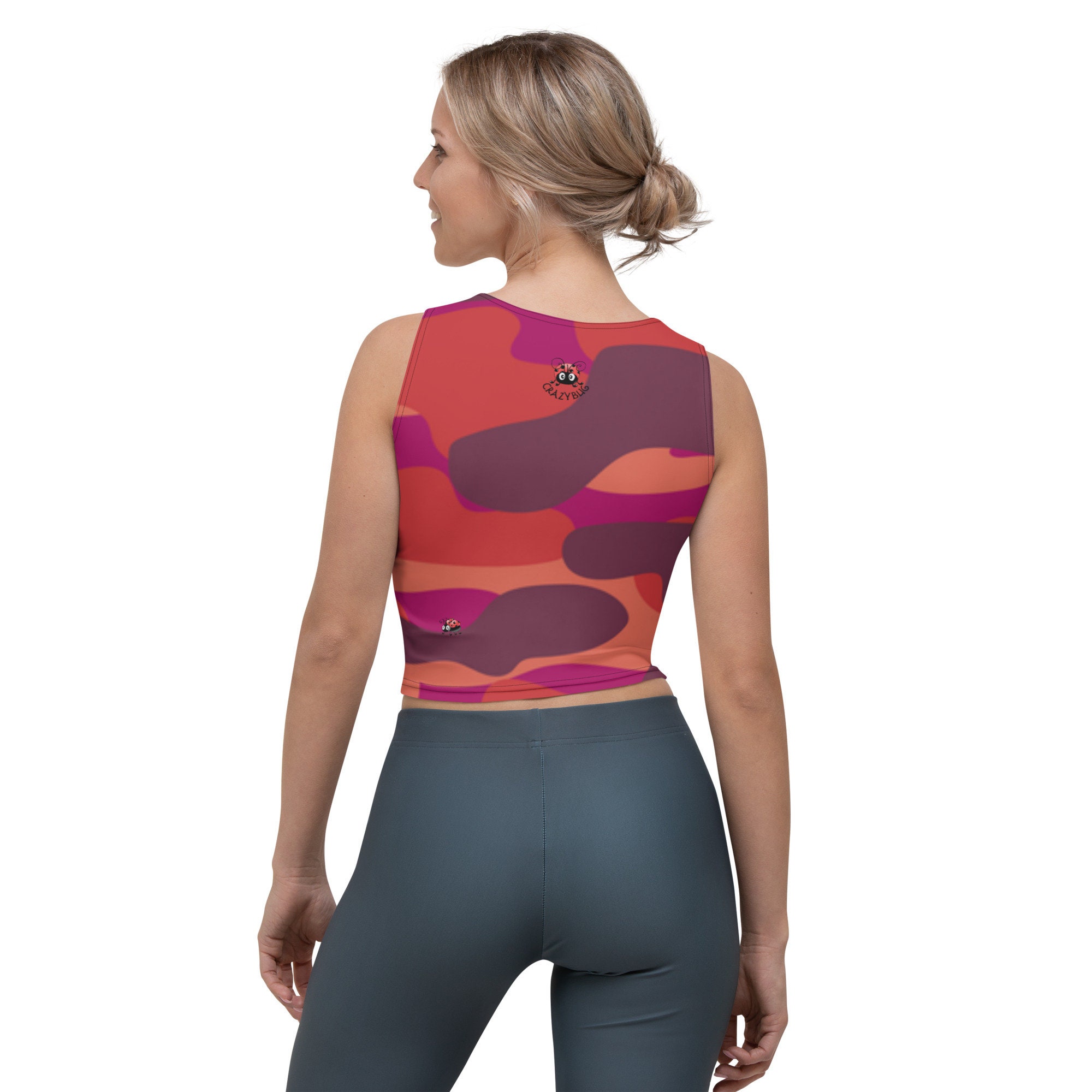 Red camo crop top on sale
