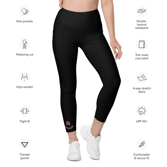 High Waisted Black Leggings With Side Pockets plus Size 