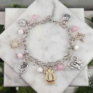 Apollo and Aphrodite charm bracelet, special edition, greek god and goddess jewelry, hellenic, deity based,