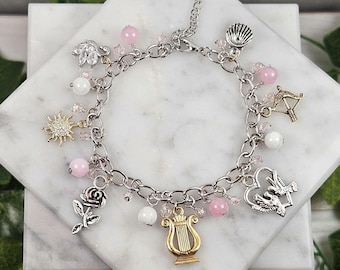 Apollo and Aphrodite charm bracelet, special edition, greek god and goddess jewelry, hellenic, deity based,