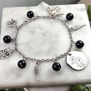 Hypnos charm bracelet, greek mythology, greek god, wire wrapped jewelry, hellenic devotional jewelry