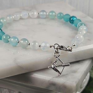 Artemis bracelet, Diana, greek mythology, roman, hellenic jewelry, "Devotee", bow and arrow, witchy gift