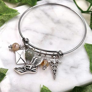 Hermes charm bracelet, greek god, greek mythology, hellenic jewelry, bangle bracelet, deity based, messenger god