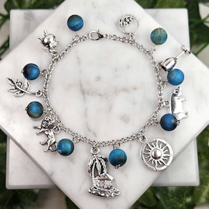 Circe Charm Bracelet, Customizable, Wire Wrapped Jewelry, Greek Goddess, Greek Mythology, Devotional Deity Based Jewelry, Hellenic