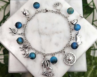 Circe Charm Bracelet, Customizable, Wire Wrapped Jewelry, Greek Goddess, Greek Mythology, Devotional Deity Based Jewelry, Hellenic