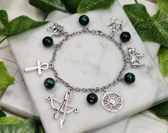 Neith charm bracelet, Egyptian Goddess, Egyptian mythology, kemetic, pagan,