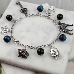 Hades charm bracelet, greek mythology, greek god, hellenic, deity based devotional jewelry