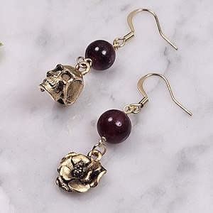 Hades and Persephone Earrings: 18k Gold Plated Greek Mythology Jewelry