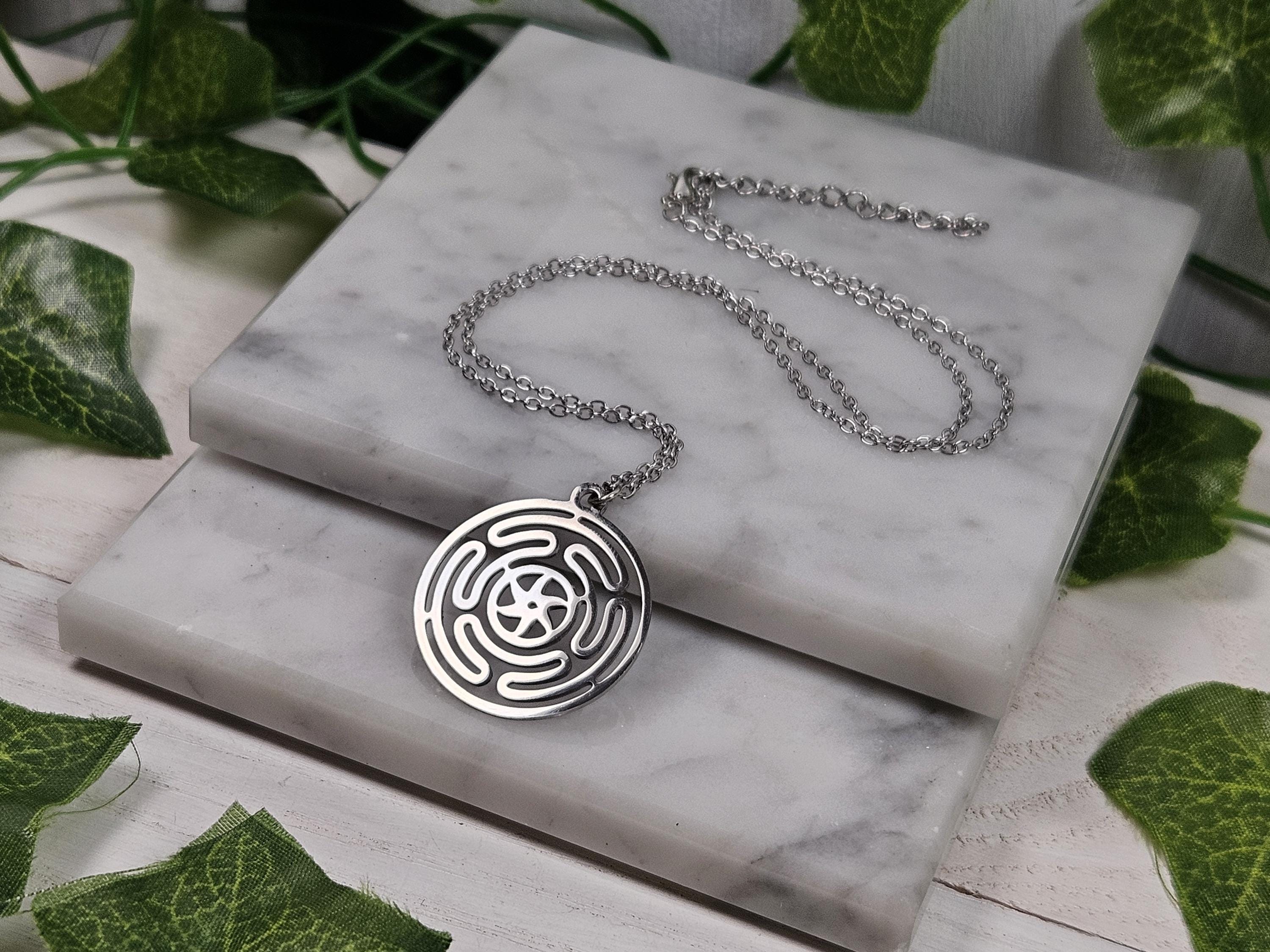 VASSAGO Ruota Della Dea Ecate Collana Con Ciondolo Strophalos Collana Con Simbolo Di Ecate Collana In Acciaio Inossidabile Gioielli Pagani Wicca Amuleto