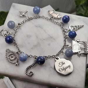 The Odyssey, wire wrapped charm bracelet, homer inspired jewelry, greek mythology
