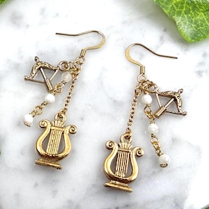 Gold Apollo Earrings: Greek Mythology Jewelry