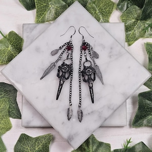 The Morrigan Celtic Goddess French Hook .925 Sterling Silver Earrings