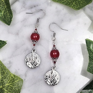 Hestia earrings, wire wrapped, greek goddess, greek mythology inspired jewelry, deity based, hellenic