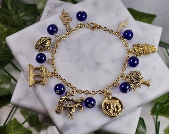 Pulseira com pingente de Atena banhada a ouro 18k: Joias da mitologia grega