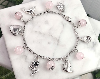 Aphrodite charm bracelet, greek goddess, deity based jewelry, hellenic, pagan, great as a gift