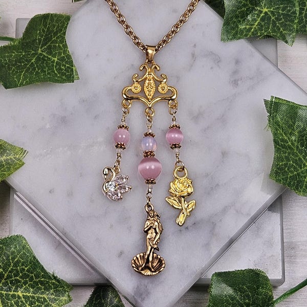 Gold Aphrodite Necklace: Greek Mythology Jewelry