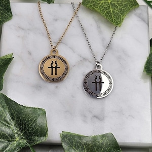 Hestia necklace, symbol of Hestia, greek goddess, greek mythology jewelry, devotional, hellenic