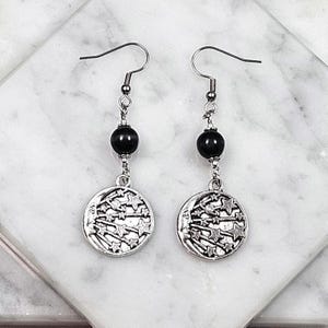 Nyx Ohrringe, griechische Göttin, griechische Mythologie, hellenisch, Stern und Mond, himmlisch, witchy Geschenk