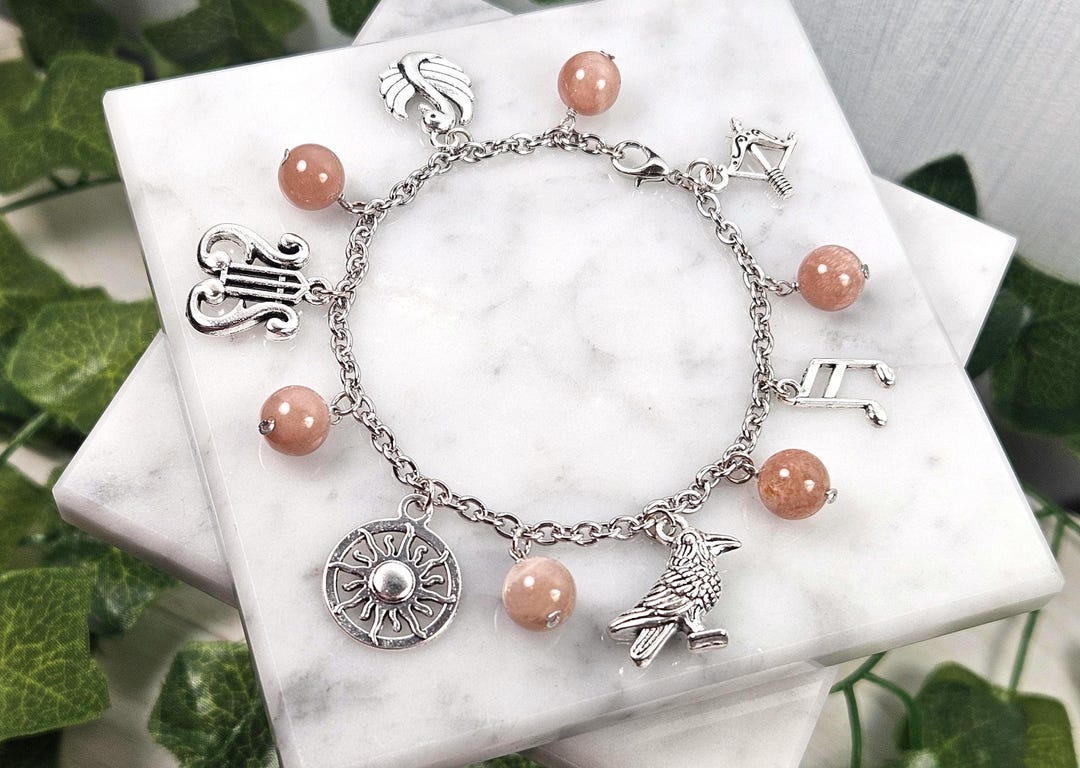 Apollo Charm Bracelet, Greek Mythology, Greek God, Hellenic Jewelry - Etsy