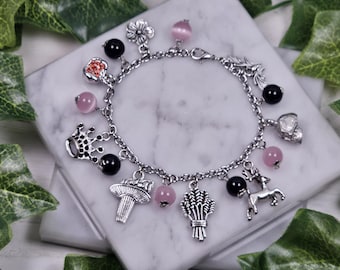 Persephone charm bracelet, greek mythology, greek goddess, deity based jewelry, hellenic, great as a gift